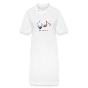 Feel the Beat – Abstrakter Notenschlüssel - Stanley/Stella Frauen Bio-Polokleid PAIGER - Weiß - Vorne