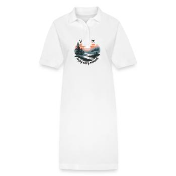 La vie est courte – profitez de chaque instant - Robe polo bio PAIGER Stanley/Stella Femme - blanc - Devant