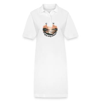 La vie est courte – profitez de chaque instant - Robe polo bio PAIGER Stanley/Stella Femme - blanc - Devant