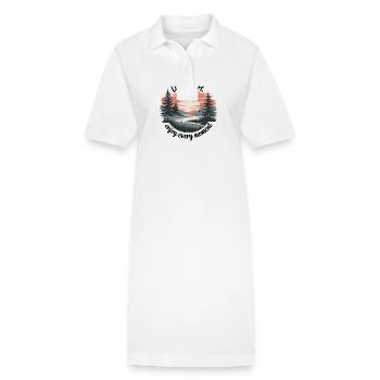 La vie est courte – profitez de chaque instant - Robe polo bio PAIGER Stanley/Stella Femme - blanc - Devant