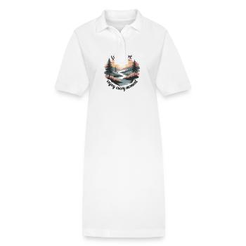 La vie est courte – profitez de chaque instant - Robe polo bio PAIGER Stanley/Stella Femme - blanc - Devant