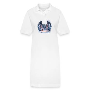 Winter Magic is in the Air – Winter Landscape - Stanley/Stella PAIGER Organic Women’s Polo Dress - white - Front