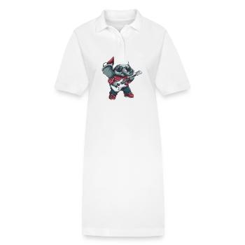 Guitare Rocker de Noël Elephant - Robe polo bio PAIGER Stanley/Stella Femme - blanc - Devant