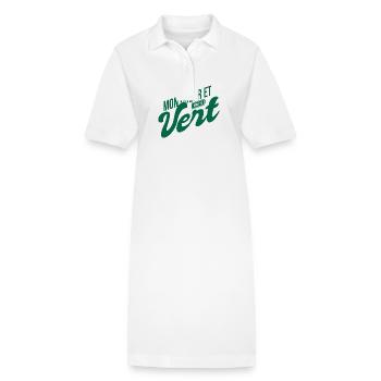 Verts 100 % vert stéphanois football st étienne - Robe polo bio PAIGER Stanley/Stella Femme - blanc - Devant