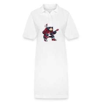 Guitare Rocker Gorilla Christmas - Robe polo bio PAIGER Stanley/Stella Femme - blanc - Devant