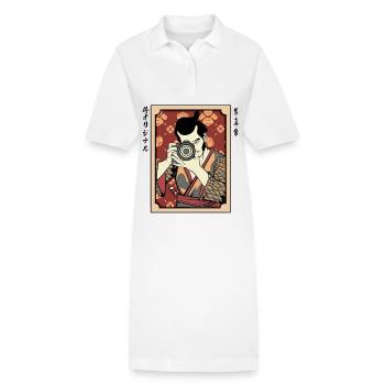 Cameraman in Kimono Hanami - Stanley/Stella PAIGER Organic Women’s Polo Dress - white - Front