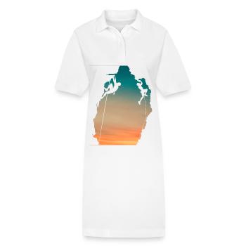Couchersoleil falaise grimpeurs - Robe polo bio PAIGER Stanley/Stella Femme - blanc - Devant
