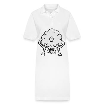 Bauer und Schaf Cartoon-Stil - Stanley/Stella Frauen Bio-Polokleid PAIGER - Weiß - Vorne