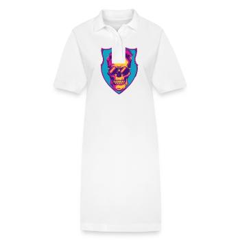 Punk Skull Party - Stanley/Stella PAIGER Organic Women’s Polo Dress - white - Front