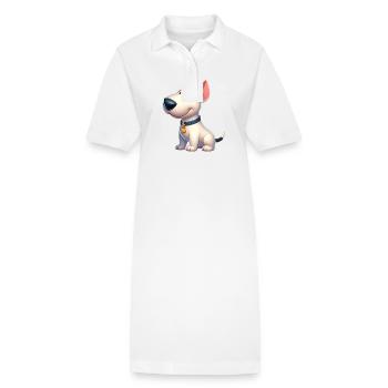 Bullterrier - Stanley/Stella Frauen Bio-Polokleid PAIGER - Weiß - Vorne