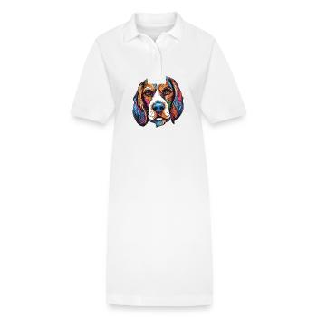 Portrait de chien beagle - Robe polo bio PAIGER Stanley/Stella Femme - blanc - Devant