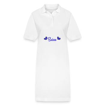 SWITZERLAND. COUNTRY. GENEVA. HUMOR. COUNTRY - Stanley/Stella PAIGER Organic Women’s Polo Dress - white - Front