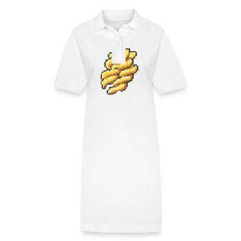 Nouilles Pâtes Pixel Gamer - Robe polo bio PAIGER Stanley/Stella Femme - blanc - Devant