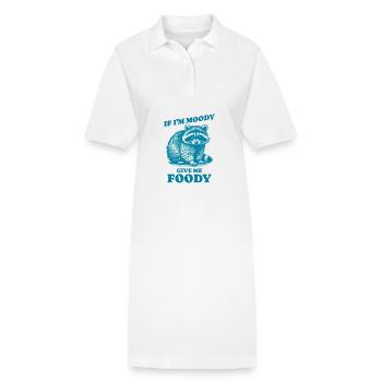Wenn ich launisch bin, gib mir Essen, lustiges Zitat, Waschbär - Stanley/Stella Frauen Bio-Polokleid PAIGER - Weiß - Vorne