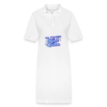 Alles, was du brauchst, ist Musik und Freunde Lustiger Gitarrist - Stanley/Stella Frauen Bio-Polokleid PAIGER - Weiß - Vorne