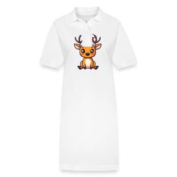Hirsch Weihnachten Christmas - Stanley/Stella Frauen Bio-Polokleid PAIGER - Weiß - Vorne
