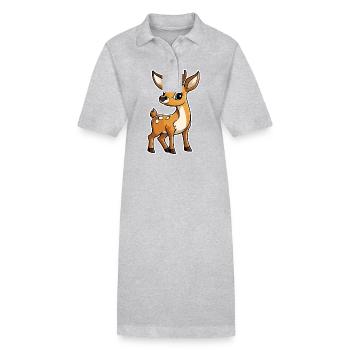 Reh Illustration - Stanley/Stella Frauen Bio-Polokleid PAIGER - Schwarz - Vorne