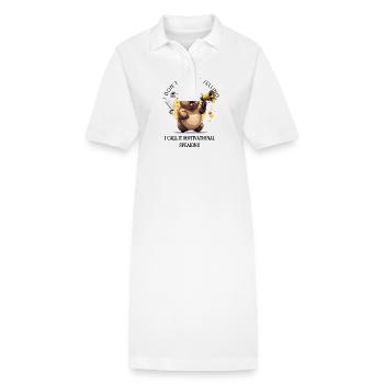 Ich schreie nicht – ich motiviere nur! - Stanley/Stella Frauen Bio-Polokleid PAIGER - Weiß - Vorne