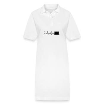 ordinateur portable coeur pulsé pc programmeur - Robe polo bio PAIGER Stanley/Stella Femme - blanc - Devant