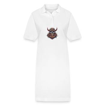 Viking Odin Skull - Stanley/Stella PAIGER Organic Women’s Polo Dress - white - Front