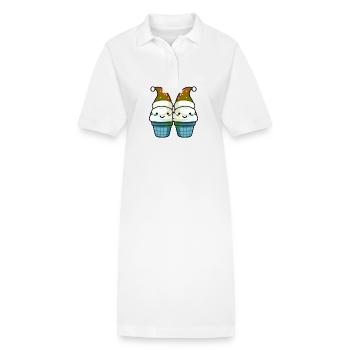 Glace de Noël délicieuse - Robe polo bio PAIGER Stanley/Stella Femme - blanc - Devant