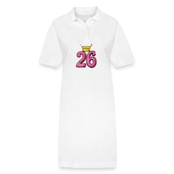 26 Nombre Couronne - Robe polo bio PAIGER Stanley/Stella Femme - blanc - Devant