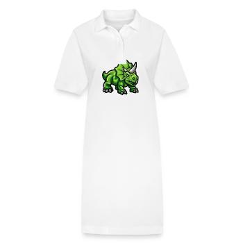 Dinosaur triceratops Comic - Stanley/Stella PAIGER Organic Women’s Polo Dress - white - Front