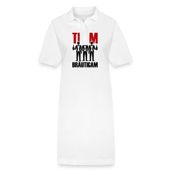 Team Bräutigam Polterhochzeit - Stanley/Stella Frauen Bio-Polokleid PAIGER - Weiß - Vorne