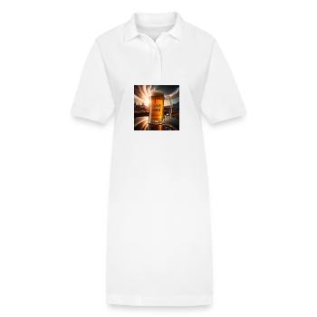 I Love Beer Glasmotiv - Stanley/Stella Frauen Bio-Polokleid PAIGER - Weiß - Vorne