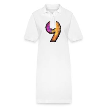 9 Symbole numérique - Robe polo bio PAIGER Stanley/Stella Femme - blanc - Devant