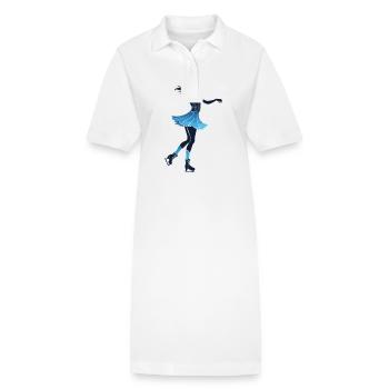 Illustration de patineur artistique - Sports Design - Robe polo bio PAIGER Stanley/Stella Femme - blanc - Devant