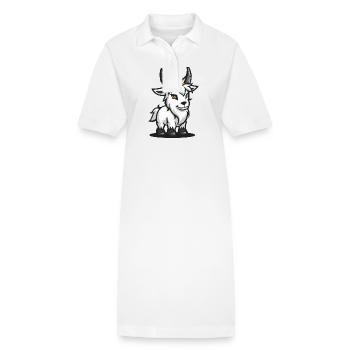 Mountain Goat Comic Crown - Stanley/Stella PAIGER Organic Women’s Polo Dress - white - Front