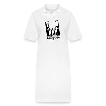Team Bräutigam Polterhochzeit - Stanley/Stella Frauen Bio-Polokleid PAIGER - Weiß - Vorne