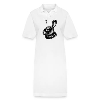 Petit lapin mignon avec de grandes oreilles - Robe polo bio PAIGER Stanley/Stella Femme - blanc - Devant