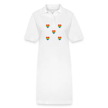 Regenbogen-Herzen - Stanley/Stella Frauen Bio-Polokleid PAIGER - Weiß - Vorne
