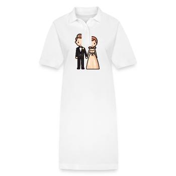 Brautpaar Hochzeit - Stanley/Stella Frauen Bio-Polokleid PAIGER - Weiß - Vorne