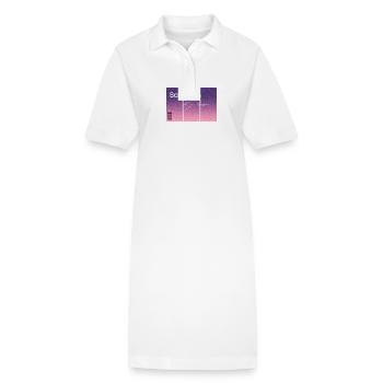 Sweden, my love. Souvenir with GPS data - Stanley/Stella PAIGER Organic Women’s Polo Dress - white - Front