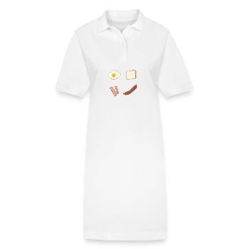 Pixelfrühstück Platte - Stanley/Stella Frauen Bio-Polokleid PAIGER - Weiß - Vorne