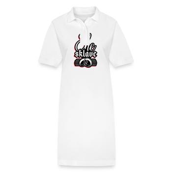 Ehe Sklave Hochzeit Junggesellenabschied - Stanley/Stella Frauen Bio-Polokleid PAIGER - Weiß - Vorne