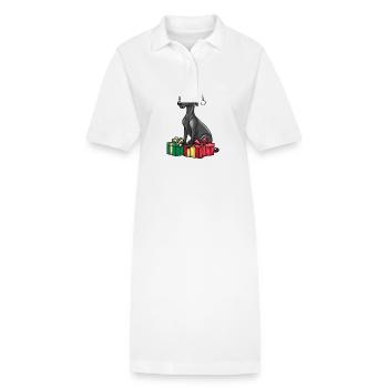Greyhound Dog Cadeaux de Noël - Robe polo bio PAIGER Stanley/Stella Femme - blanc - Devant