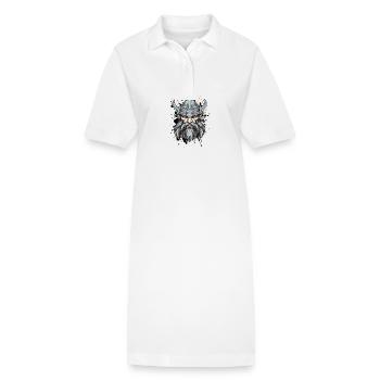 Wikinger Kopf Porträt Motivation Mythologie - Stanley/Stella Frauen Bio-Polokleid PAIGER - Weiß - Vorne