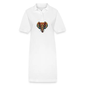 Portrait d’éléphant - Robe polo bio PAIGER Stanley/Stella Femme - blanc - Devant