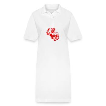 Statue antique du combattant grec - Robe polo bio PAIGER Stanley/Stella Femme - blanc - Devant