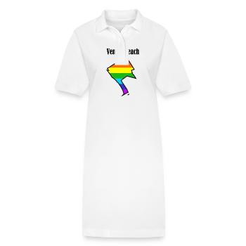 Venice Beach L.A. Regenbogen - Stanley/Stella Frauen Bio-Polokleid PAIGER - Weiß - Vorne