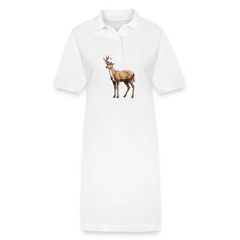 Hirsch Tier - Stanley/Stella Frauen Bio-Polokleid PAIGER - Weiß - Vorne