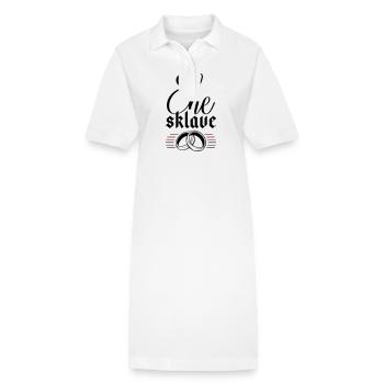 Ehe Sklave Hochzeit Junggesellenabschied - Stanley/Stella Frauen Bio-Polokleid PAIGER - Weiß - Vorne