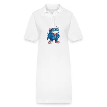 Hai Cool Bande Dessinée - Robe polo bio PAIGER Stanley/Stella Femme - blanc - Devant