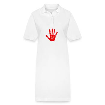 Red Handprint - Stanley/Stella PAIGER Organic Women’s Polo Dress - white - Front