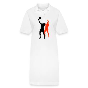 Volleyball Spieler Silhouette - Stanley/Stella Frauen Bio-Polokleid PAIGER - Weiß - Vorne