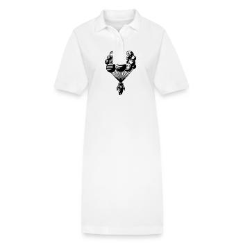 Astronaut im Kosmos mit schwebenden Planeten - Stanley/Stella Frauen Bio-Polokleid PAIGER - Weiß - Vorne